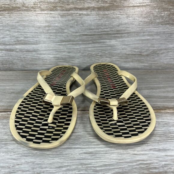 Coach Women’s Landon Cream Off-White Thong Jelly Flip Flops Sandals Size 6 B - Picture 2 of 9